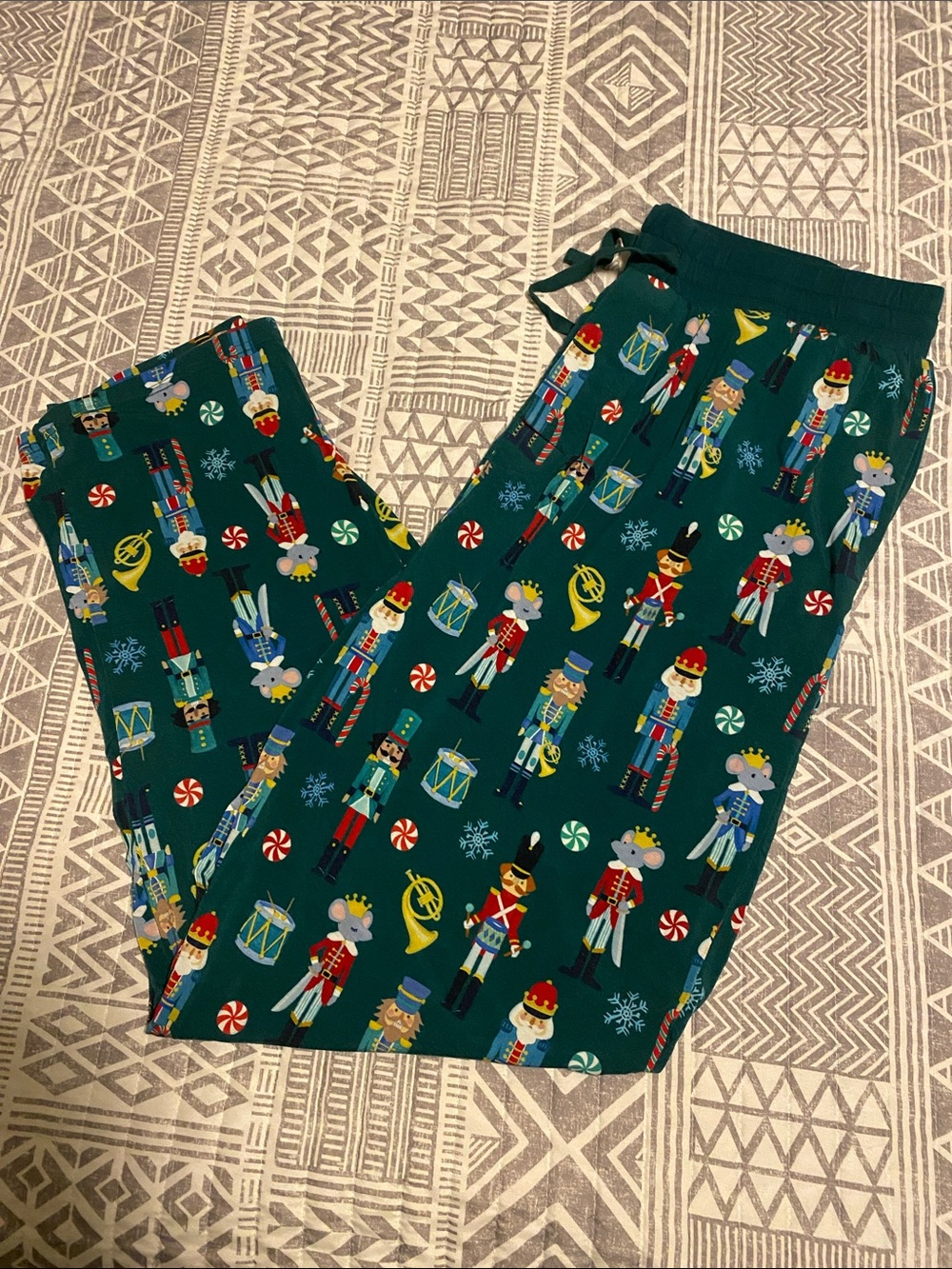 Mens Green Nutcracker Print Pajama Pants NWOT